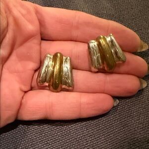 Vintage Gold and Silver Statement Earrings